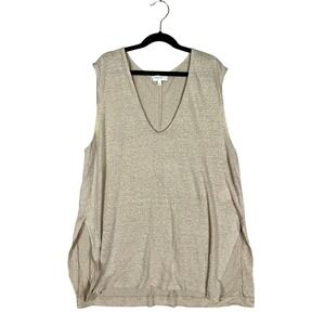 Babaton Aritzia ‎ Tank Top Womens Beige Sleeveless V-Neck Relaxed